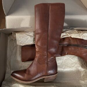 Frye Tan Heeled Boots Timeless Equestrian Style